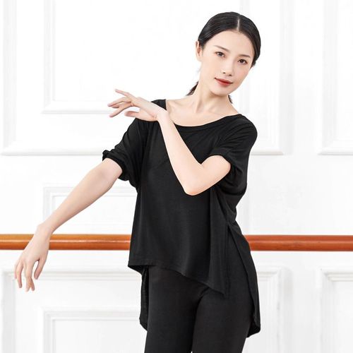 舞蹈練功服女成人莫代爾寬松上衣瑜伽服女現(xiàn)代舞廣場舞服裝批發(fā)